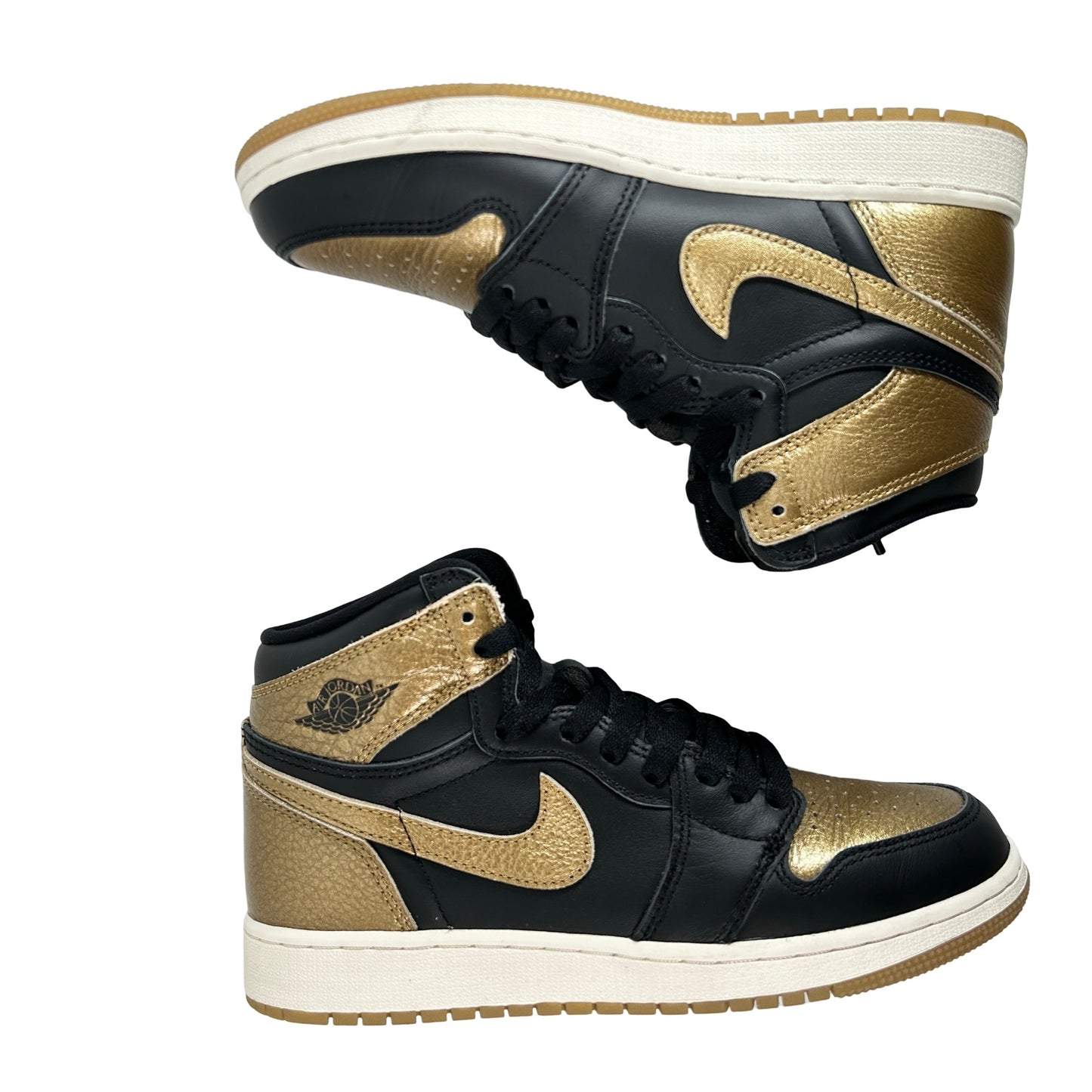FD137 071 Jordan 1 Retro High OG Black Metallic Gold (GS) [USED] - 5 Y (Used) (No Box)