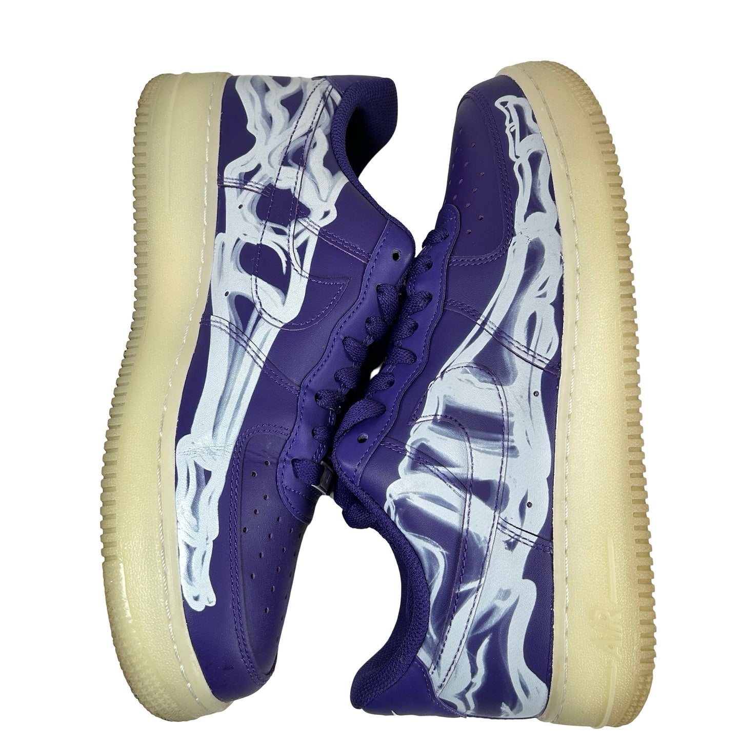 CU8067 500 Nike Air Force 1 Low '07 QS Purple Skeleton Halloween [USED] - 8.5 M (Used)