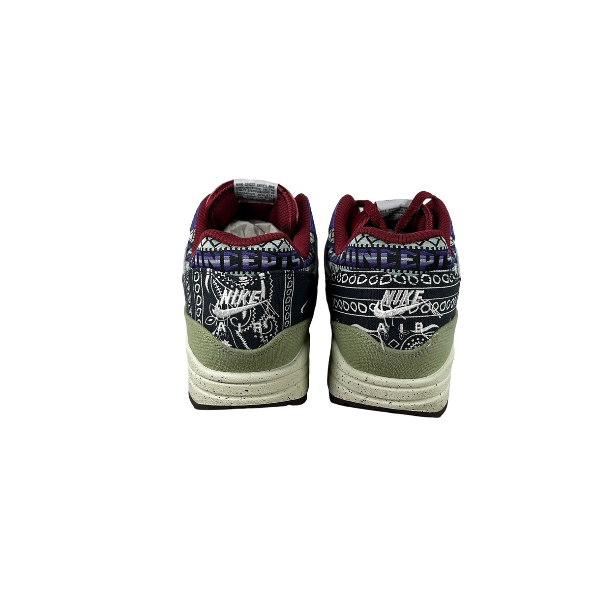 DN1803 300 Nike Air Max 1 Concepts Denim Olive Canvas [USED] - 13 M (Used)