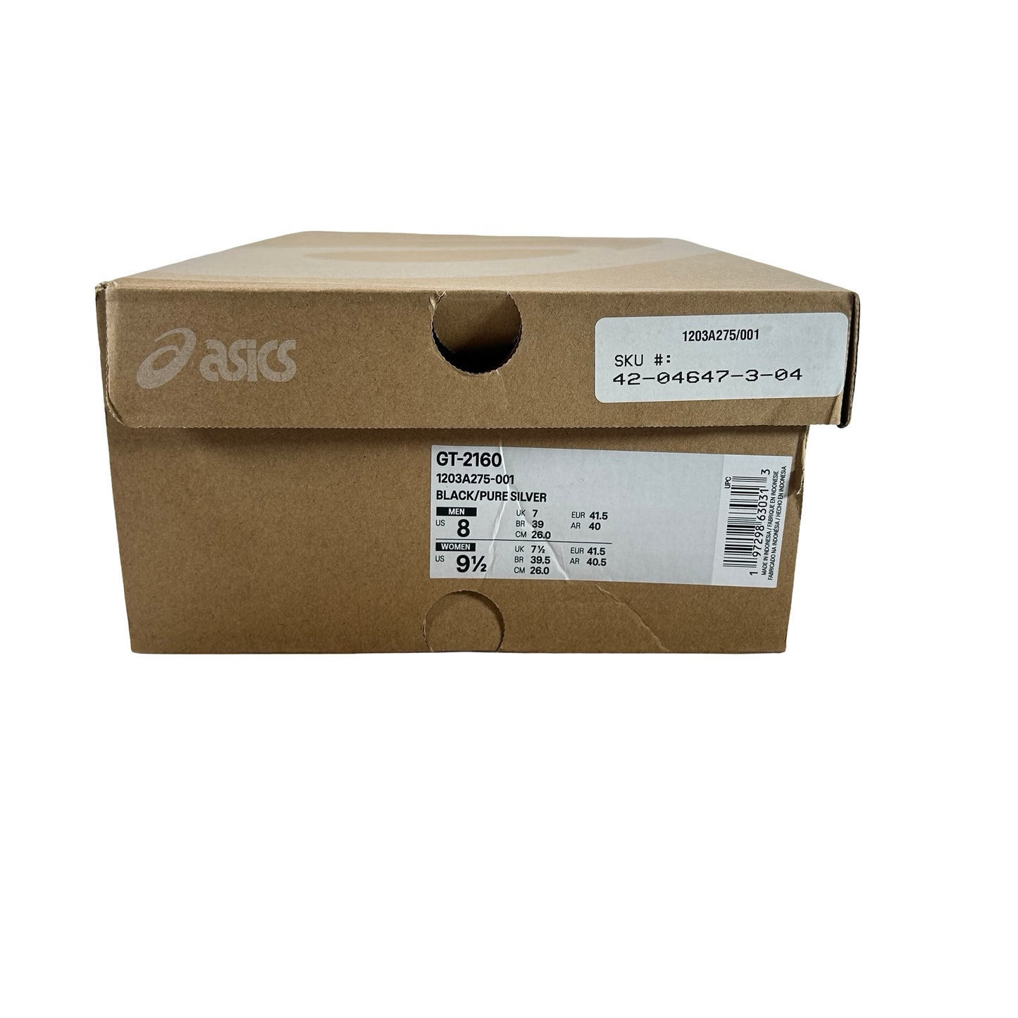 1203A275 001 ASICS GT-2160 Black Pure Silver [USED] - 8 M (Used)