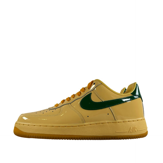 IO4489 700 Nike Air Force 1 Low Patent Leather Topaz Gold Pine Green [USED] - 10 M (Used)