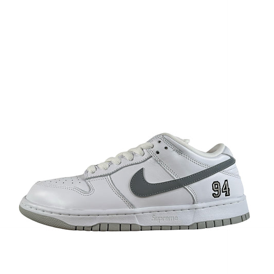 HQ8487 100 Nike SB Dunk Low Supreme 94 White Metallic Silver [USED] - 9.5 M (Used2)