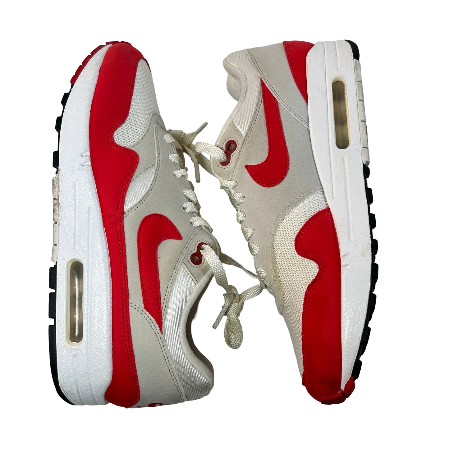908375 103 Nike Air Max 1 Anniversary Red (2017/2018 Restock Pair) [USED] - 8 M (Used)