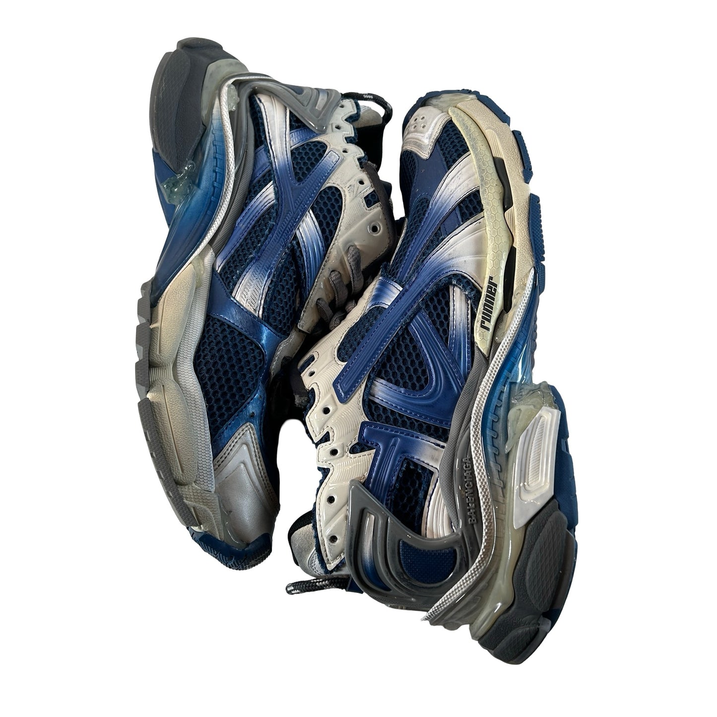 772774WRUNG2410 Balenciaga Runner Gradient White Navy Grey [USED] - EU 45 (Used)