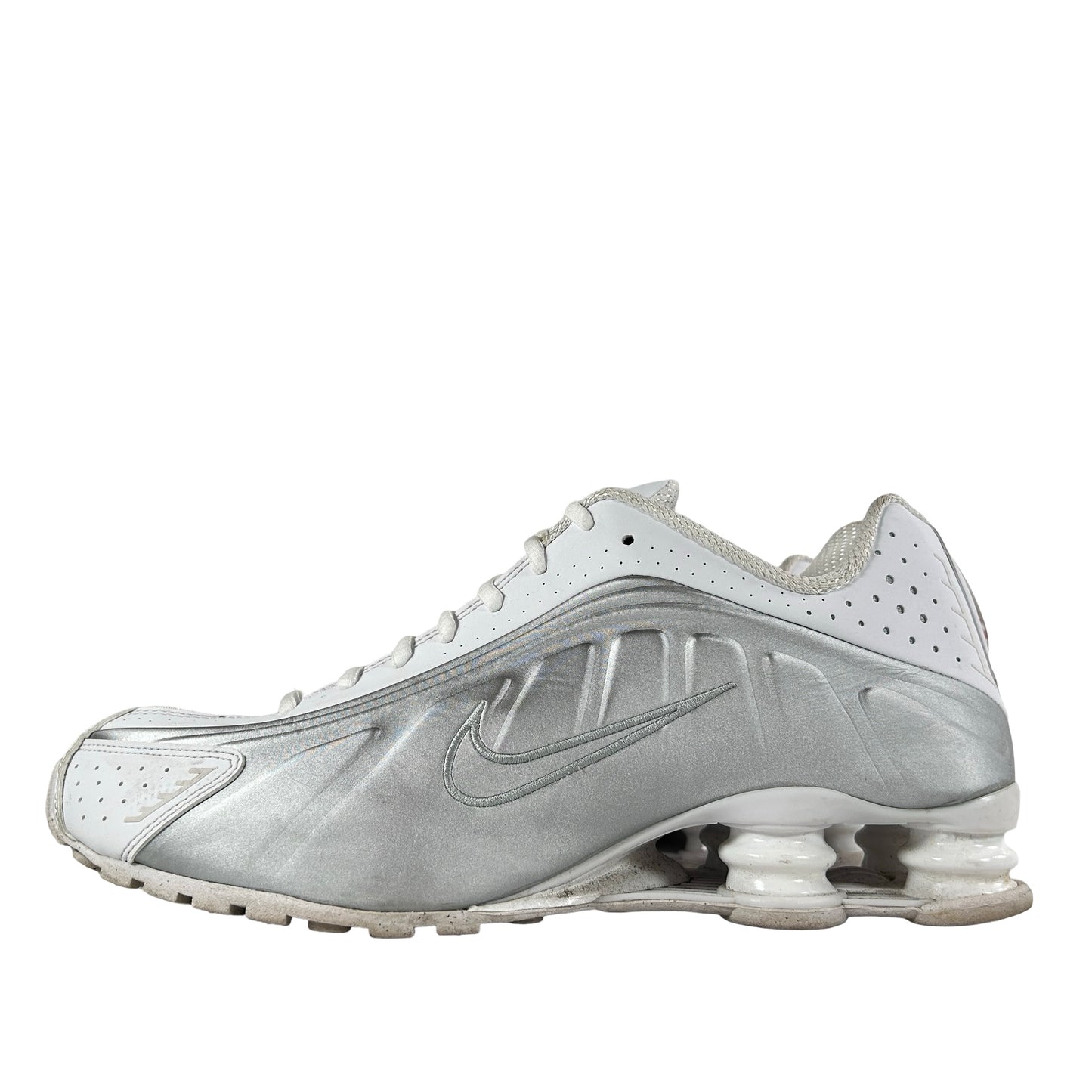 AR3565 101 Nike Shox R4 White Metallic Silver (2019/2024) (W) [Used] - 11 W (Used) (No Box)
