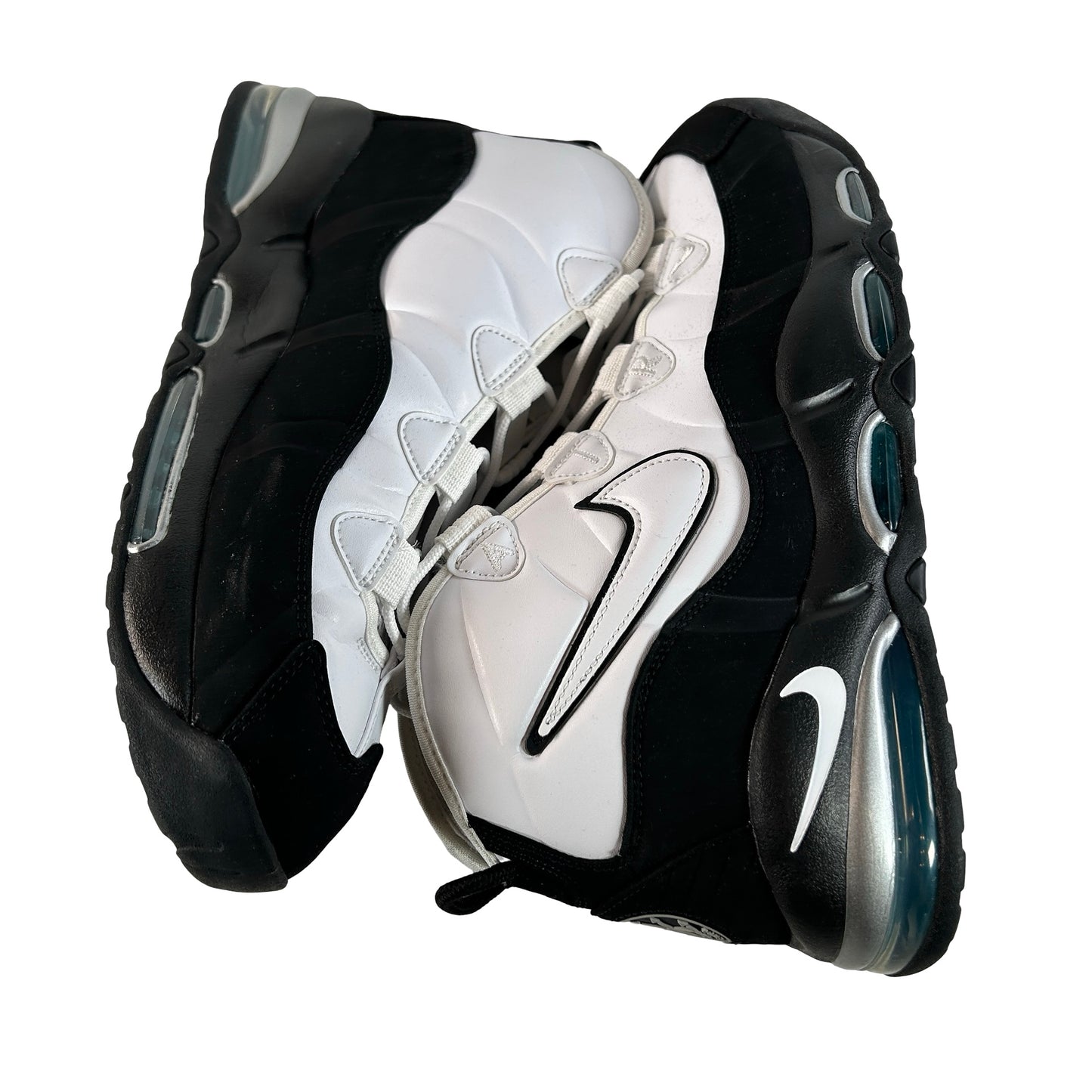 311090 100 Nike Air Max Uptempo 95 White Black Teal [USED] - 13 M (Used) (No Box)