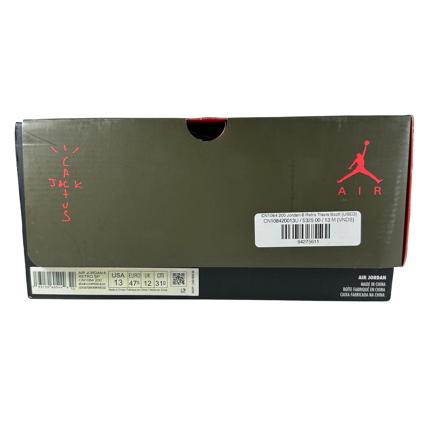 CN1084 200 Jordan 6 Retro Travis Scott [USED] - 13 M (VNDS)