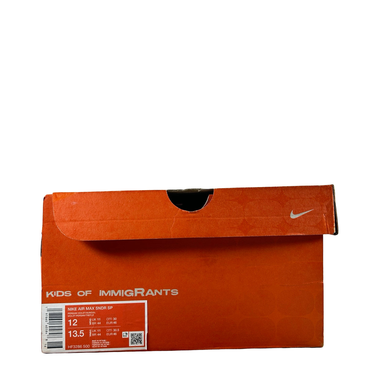 HF3286 500 Nike Air Max Sunder SP Kids of Immigrants Sun Down [USED] - 12 M (Used)