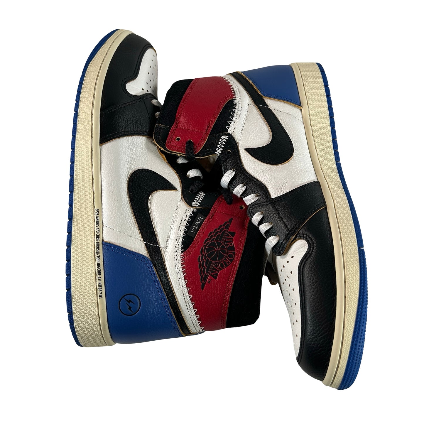IO7847 002 Jordan 1 Retro High OG SP Fragment x Union LA Varsity Red Sport Royal [USED] - 13 M (Used)