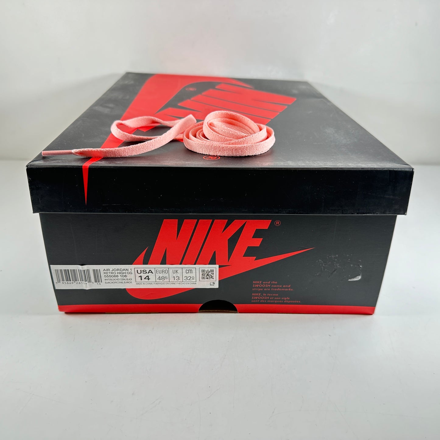 555088 108 Jordan 1 Retro High OG Bleached Coral [USED] - 14 M (Used)