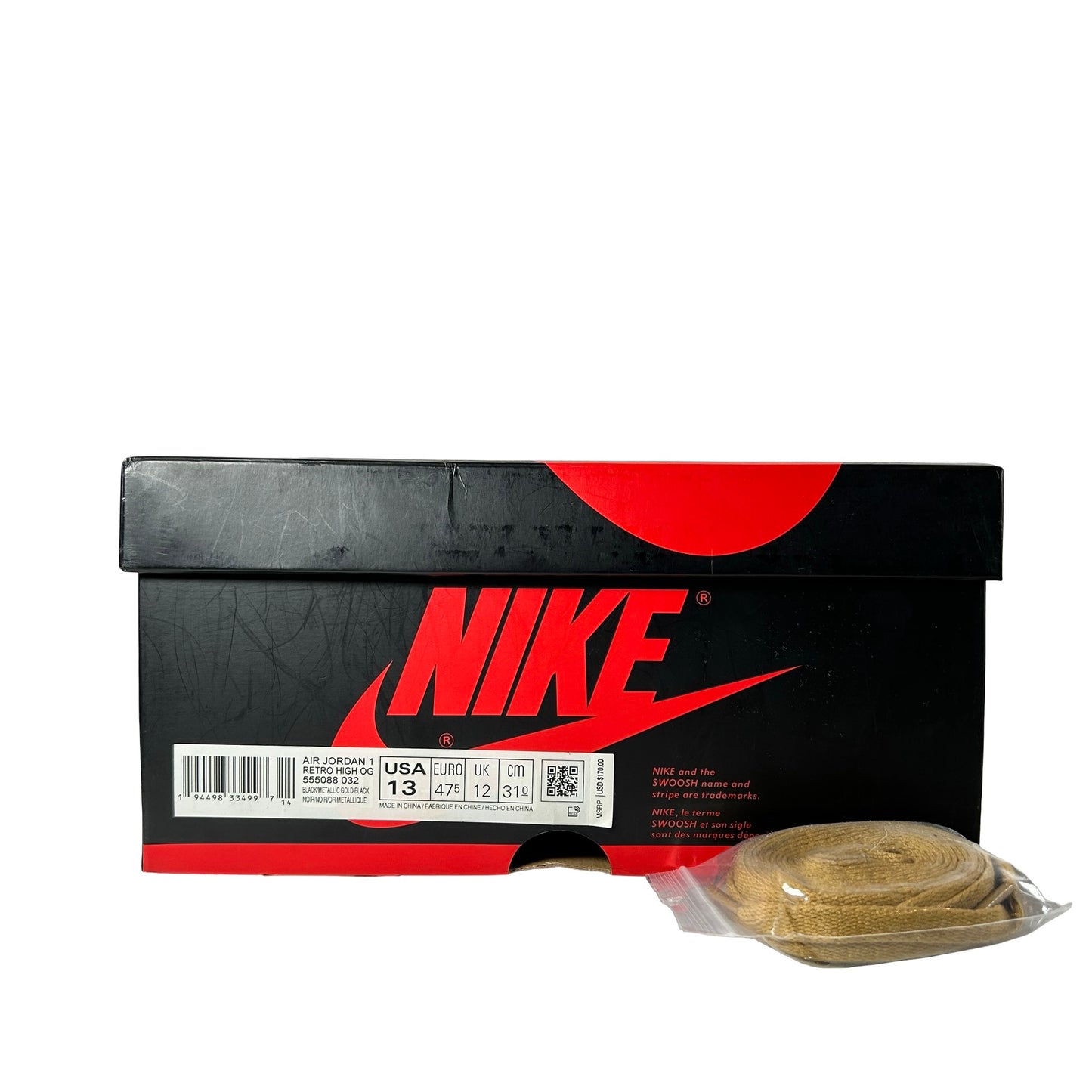 555088 032 Jordan 1 Black/Gold [USED] - 13 M (Used)