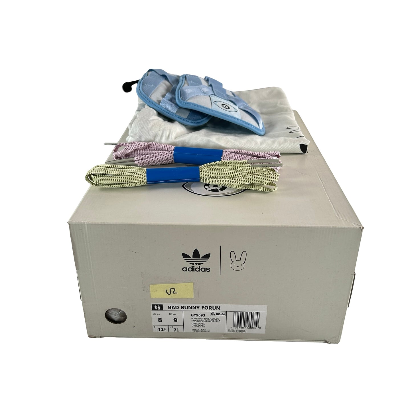 GY9693 adidas Forum Buckle Low Bad Bunny Blue Tint [USED] - 8 M (Used2)