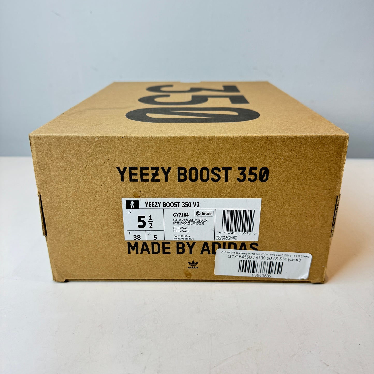 GY7164 Adidas Yeezy Boost 350 V2 Dazzling Blue [USED] - 5.5 M (Used)