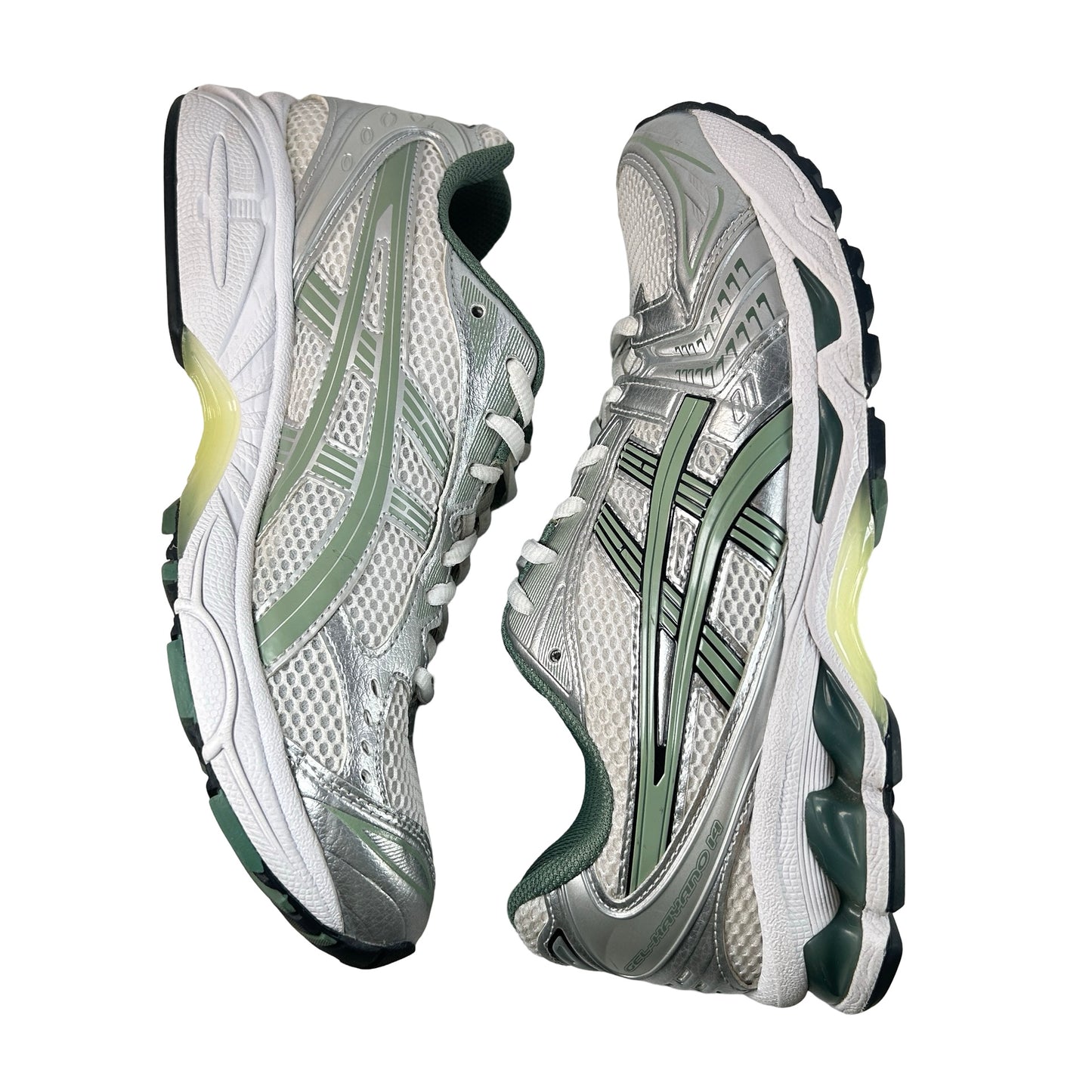 1201A019 107 ASICS Gel-Kayano 14 White Pure Silver Slate Grey Sage [USED] - 8.5 M (Used) (No Box)