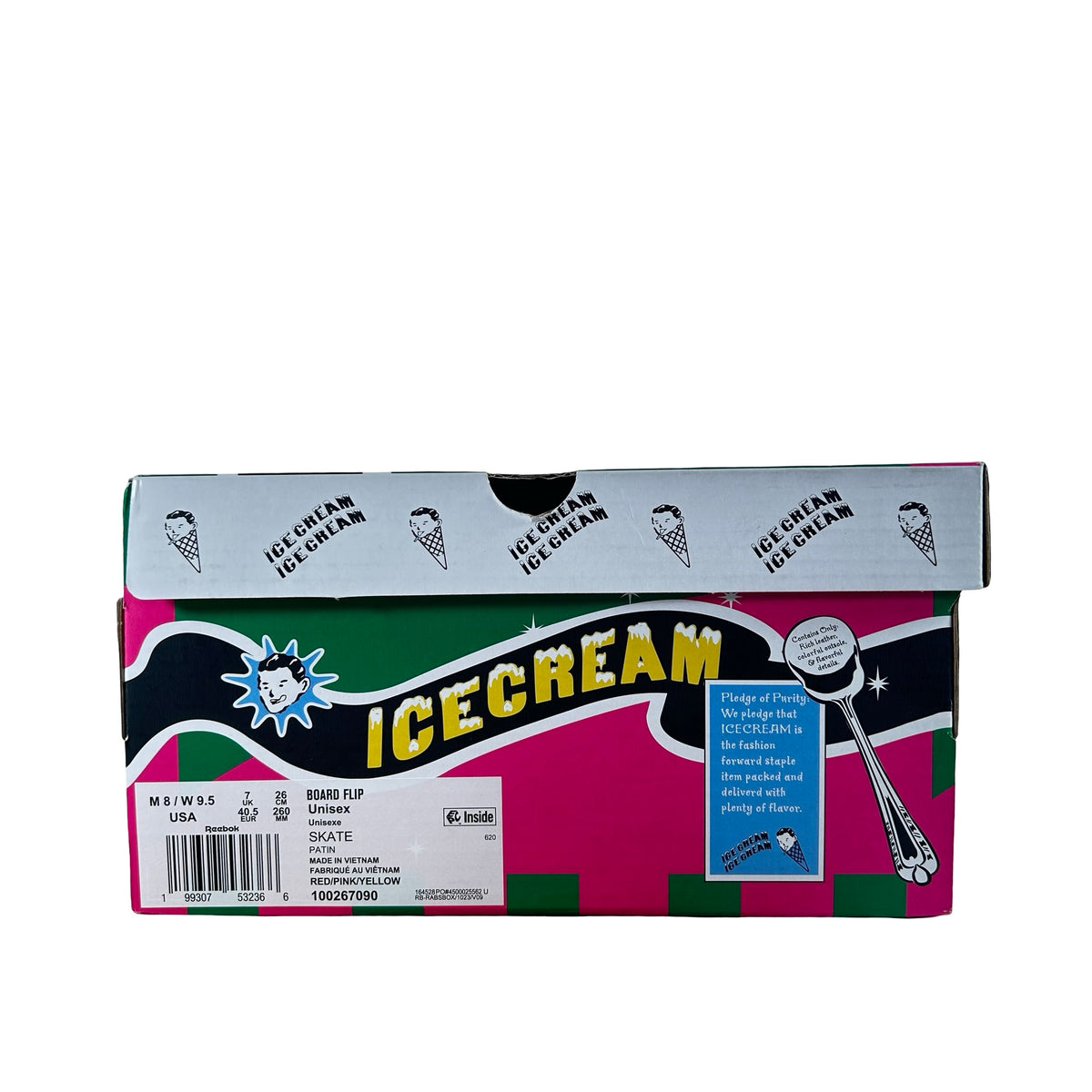 100267090 Reebok Board Flip BBC Ice Cream Pink Lemonade [USED] - 8 M (Used)