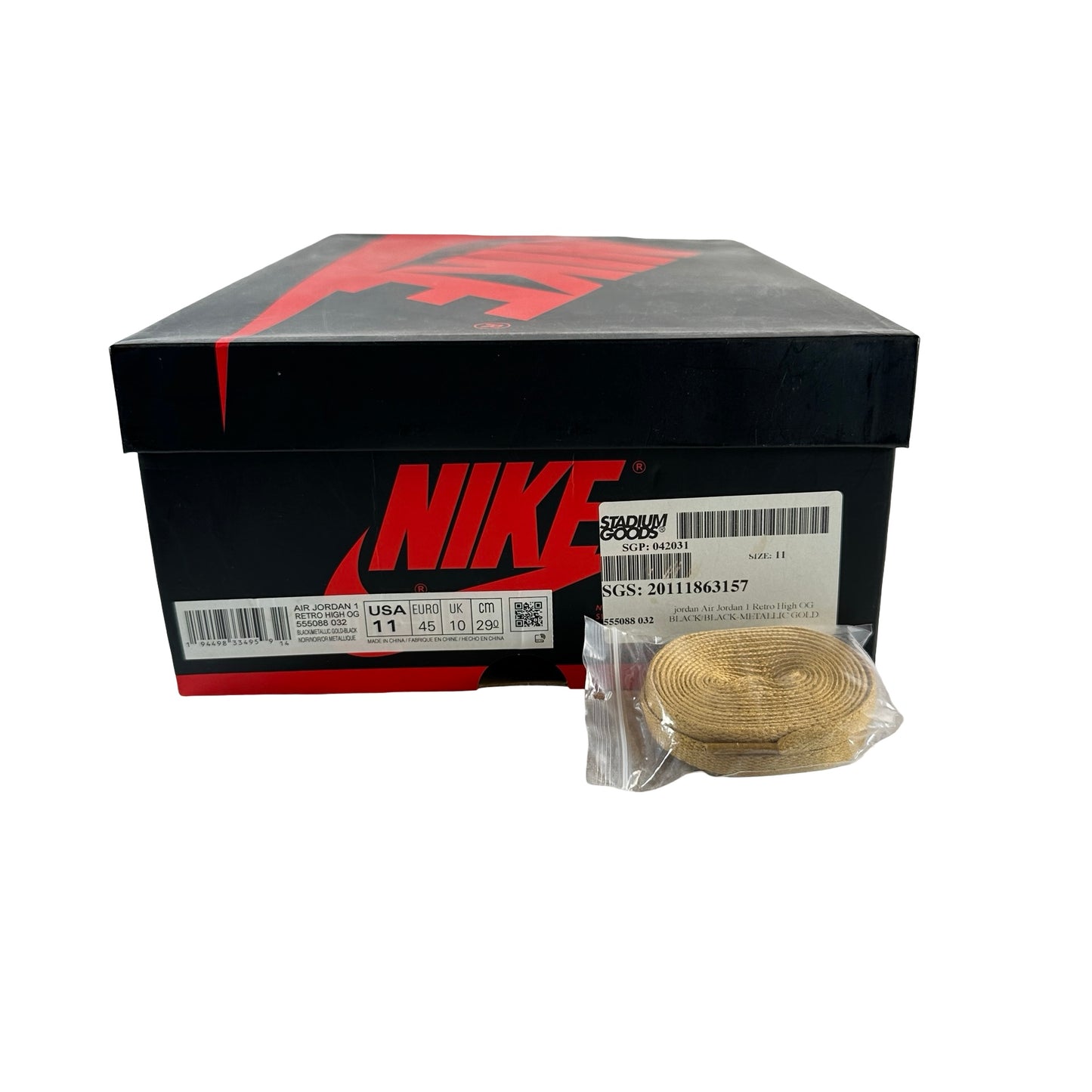 555088 032 Jordan 1 Black/Gold [USED] - 11 M (Used)