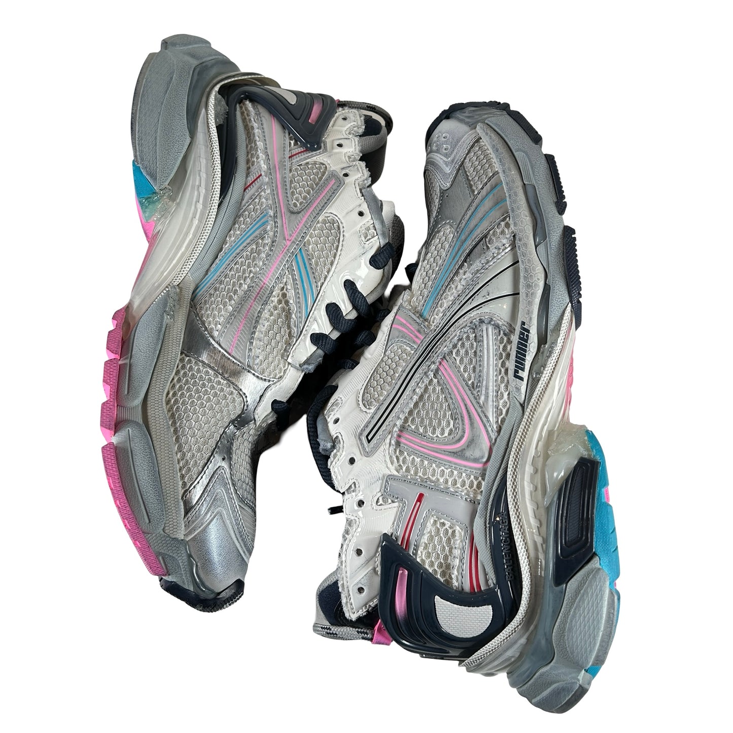 772774WRMU9154 Balenciaga Runner Eggshell Grey Pink Blue [USED] - 45 (Used)