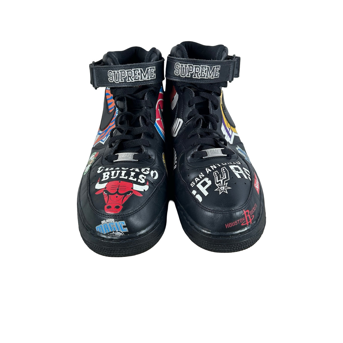 AQ8017 001 Nike Air Force 1 Mid Supreme NBA Black [USED] - 12 M (Used) (No Box)