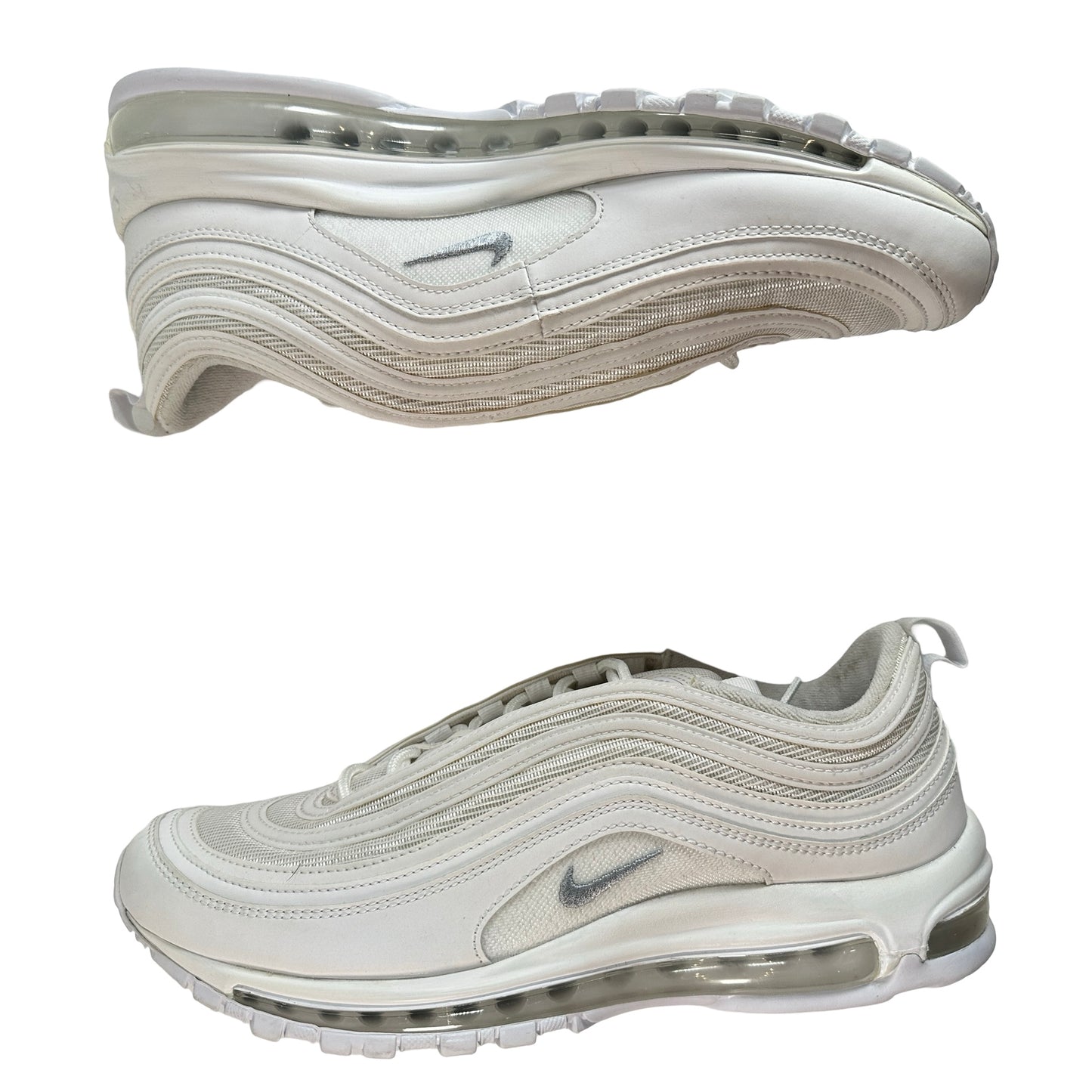 921826 101 Nike Air Max 97 Triple White Wolf Grey [USED] - 11 M (VNDS) (No Box)