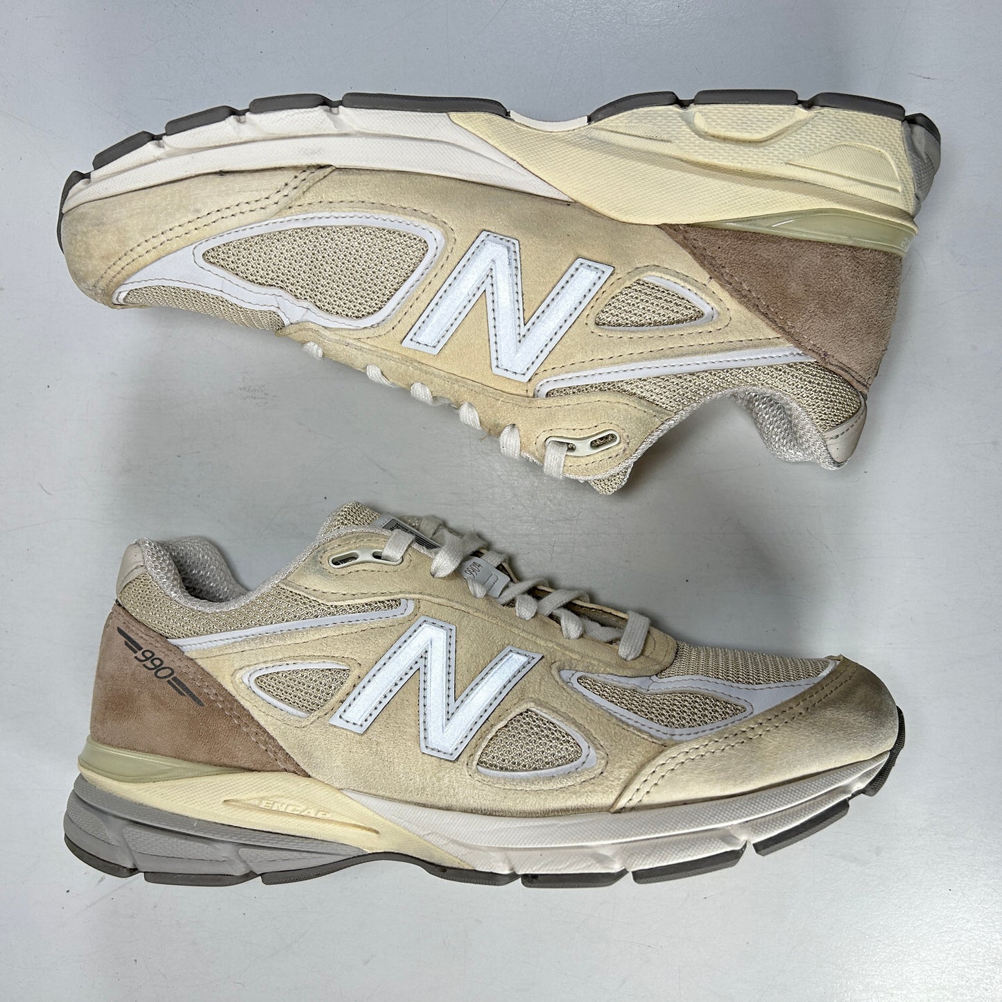 U990TE4 New Balance 990v4 MiUSA Limestone [USED] - 9 M (Used)