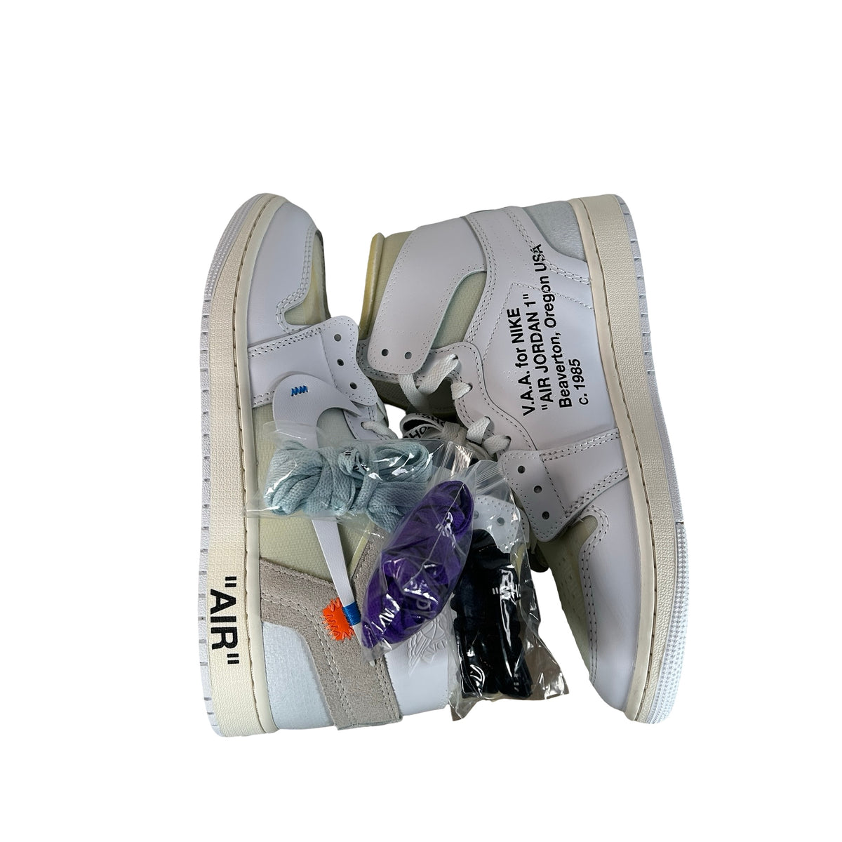 AA3834 100 Air Jordan 1 Retro High Virgil Abloh Archive Alaska - 9 M (Yellowing)