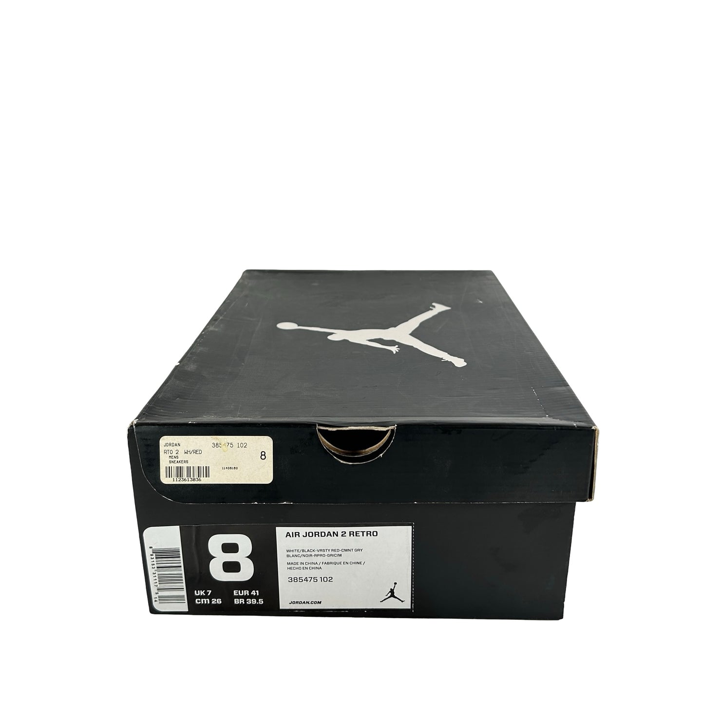 385475 102 Jordan 2 Retro White Red (2014) [USED] - 8 M (Used)
