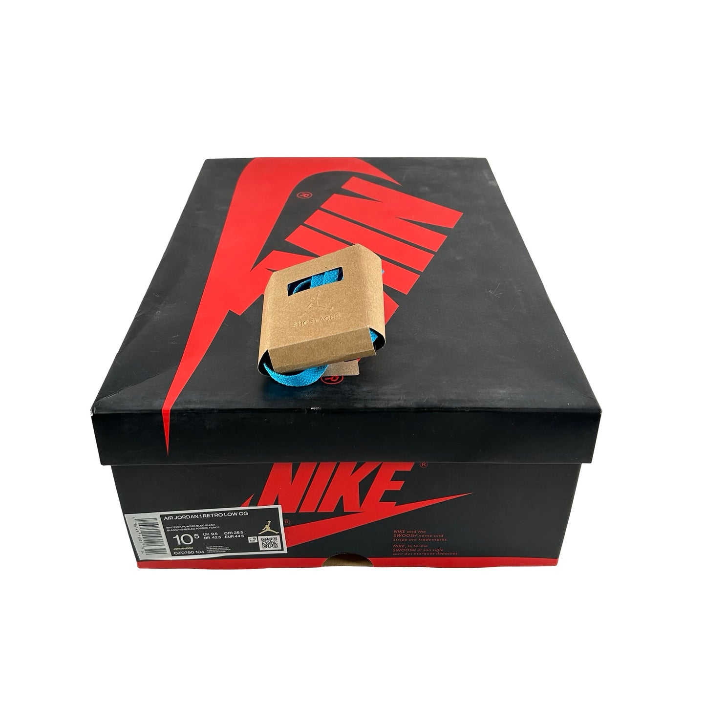 CZ0790 104 Jordan 1 Retro Low OG Black Dark Powder Blue [USED] - 10.5 M (Used)