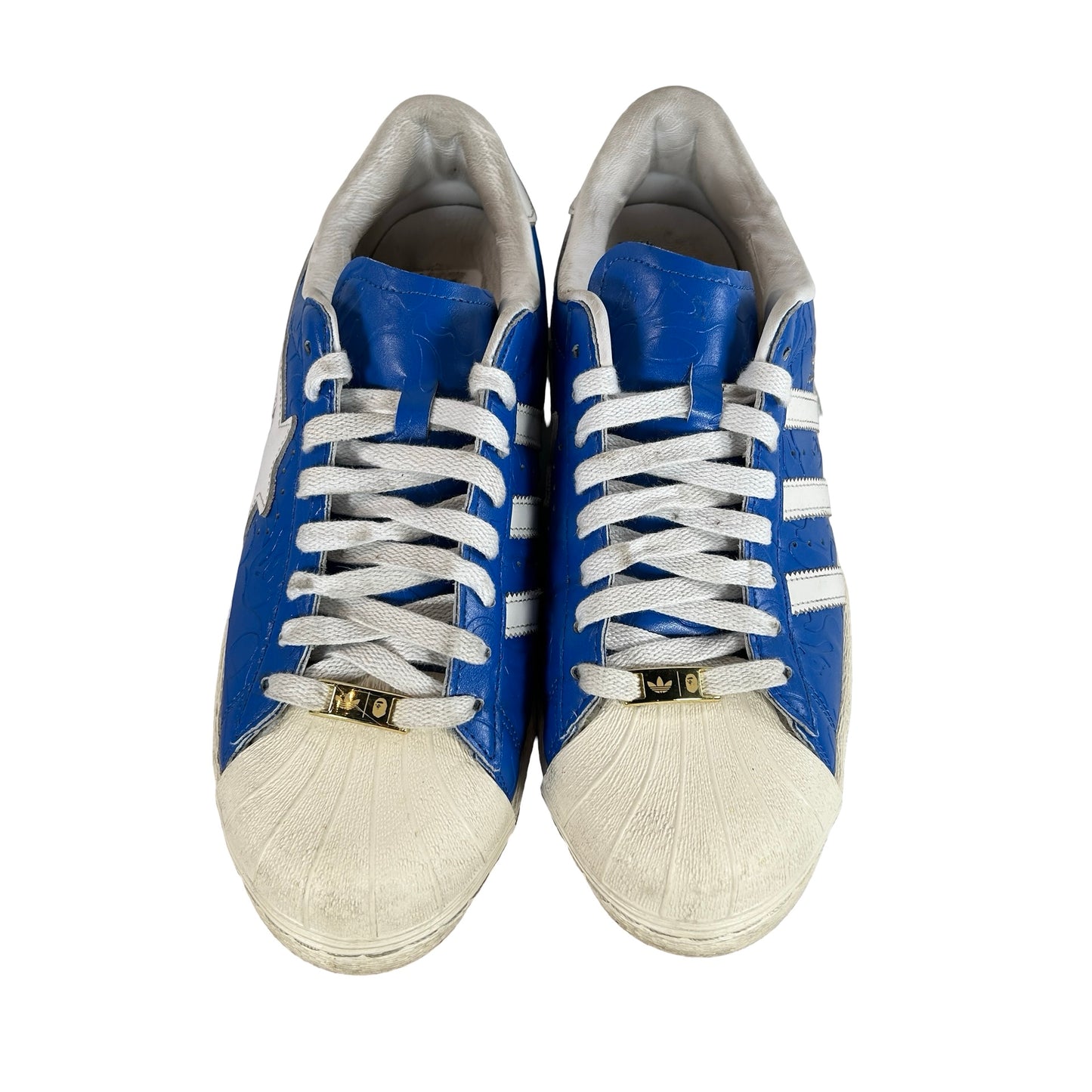 JR2792 adidas Superstar Vintage Bape Blue White [USED] - 10 M (Used)