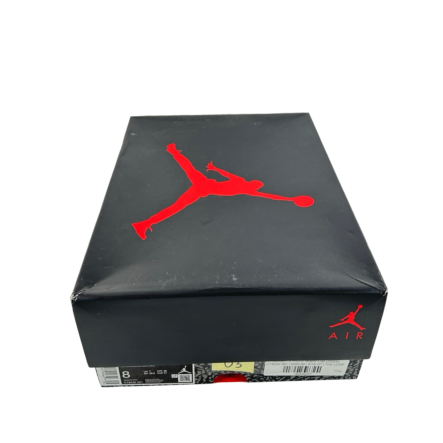 CT8532 001 Jordan 3 Retro Black Cat (2025) [USED] - 8 M (Used3)