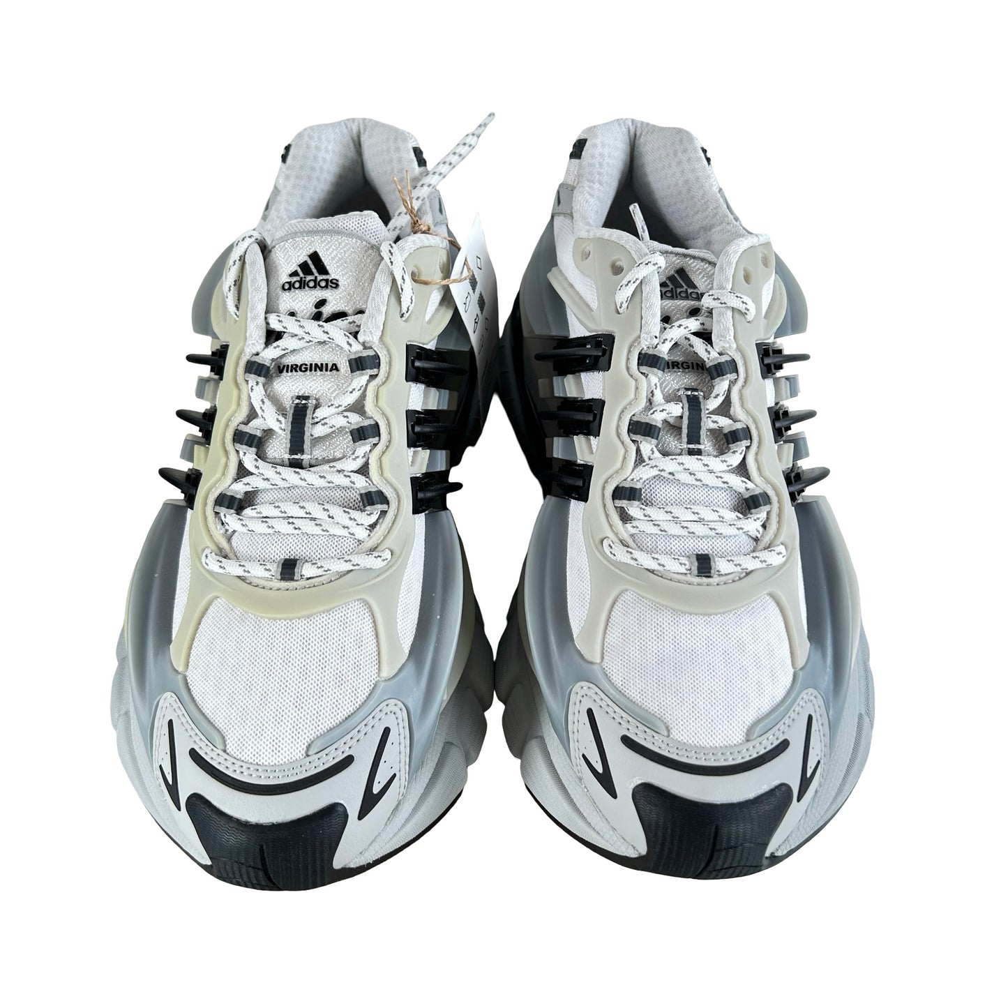 JP9265 adidas Adistar Jellyfish Pharrell Williams Solid Grey Black - 9 M (Slight Yellowing on Right Shoe)