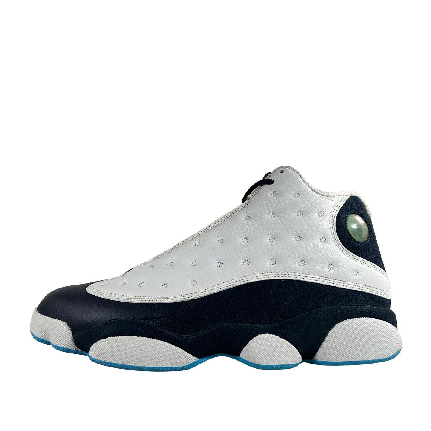 414571 144 Jordan 13 Retro Obsidian Powder Blue White [USED] - 9.5 M (Used) (Replace Box)