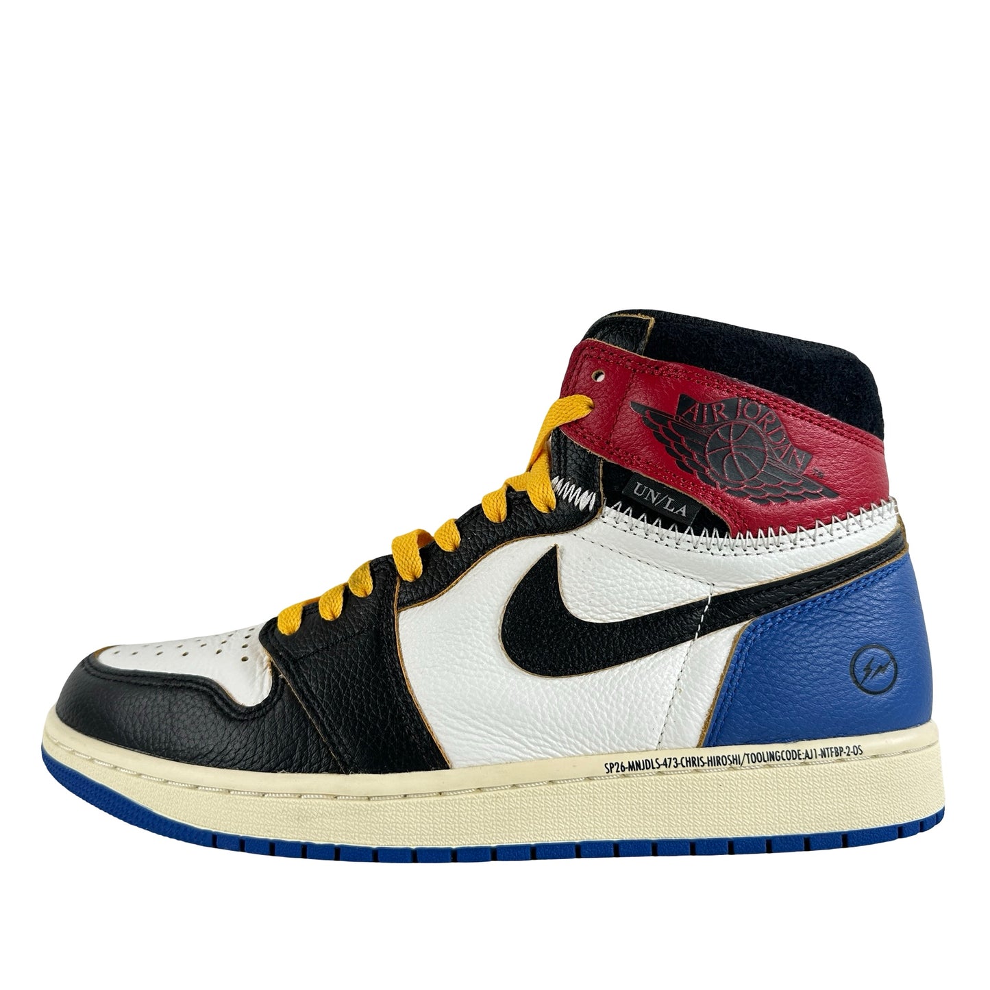 IO7847 002 Jordan 1 Retro High OG SP Fragment x Union LA Varsity Red Sport Royal [USED] - 9.5 M (Used)