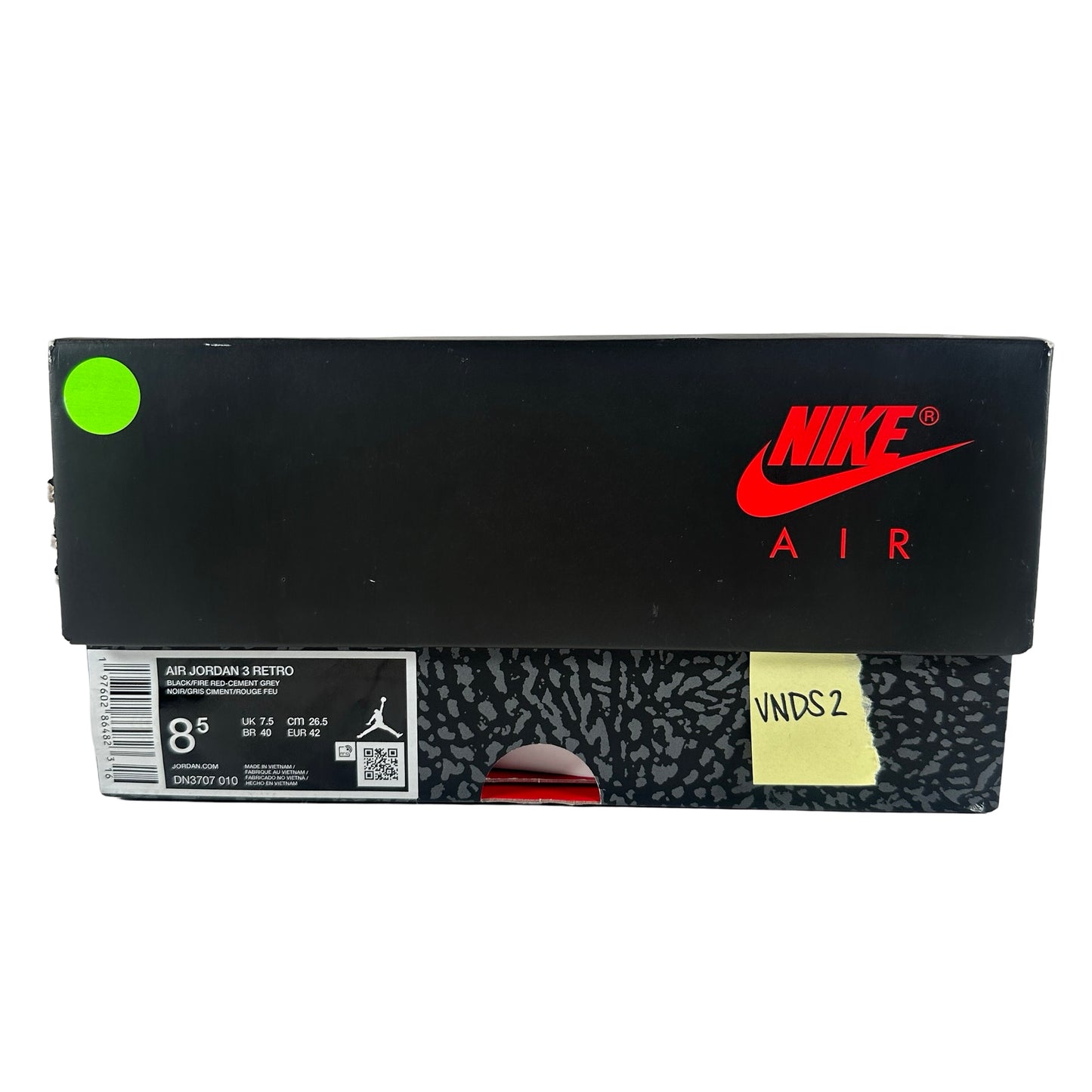 DN3707 010 Jordan 3 Retro OG Black Cement (2024) [USED] - 8.5 M (VNDS2)