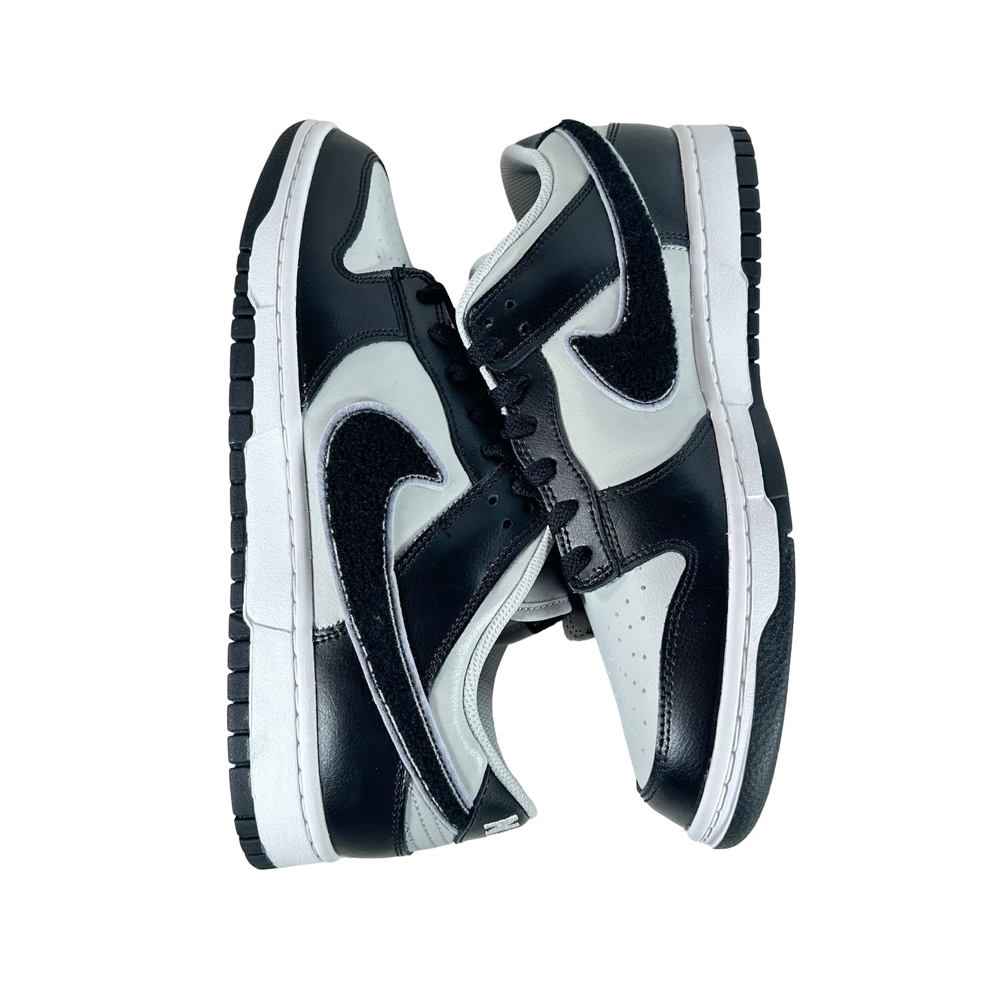 DQ7683 001 Nike Dunk Low Chenille Swoosh Black Grey [USED] - 10.5 M (Used)