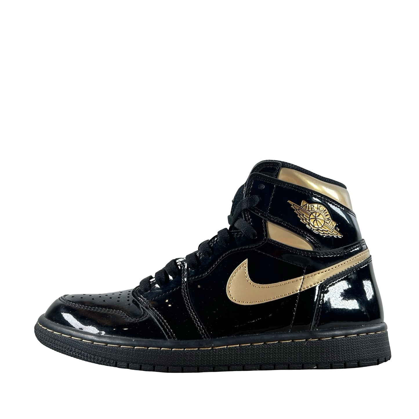 555088 032 Jordan 1 Black/Gold [USED] - 8 M (Used) (No Box)