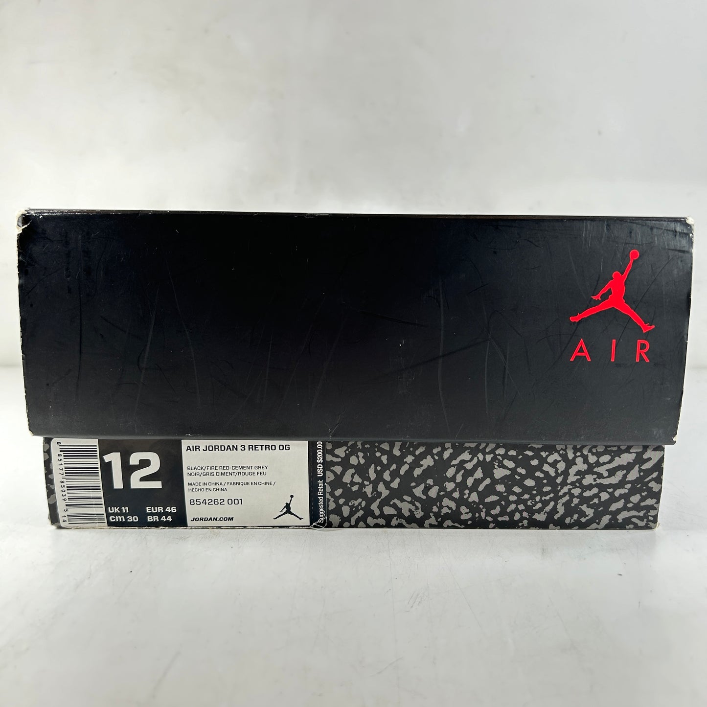 854262 001 Jordan 3 Black Cement 2018 [USED] - 12 M (Used)