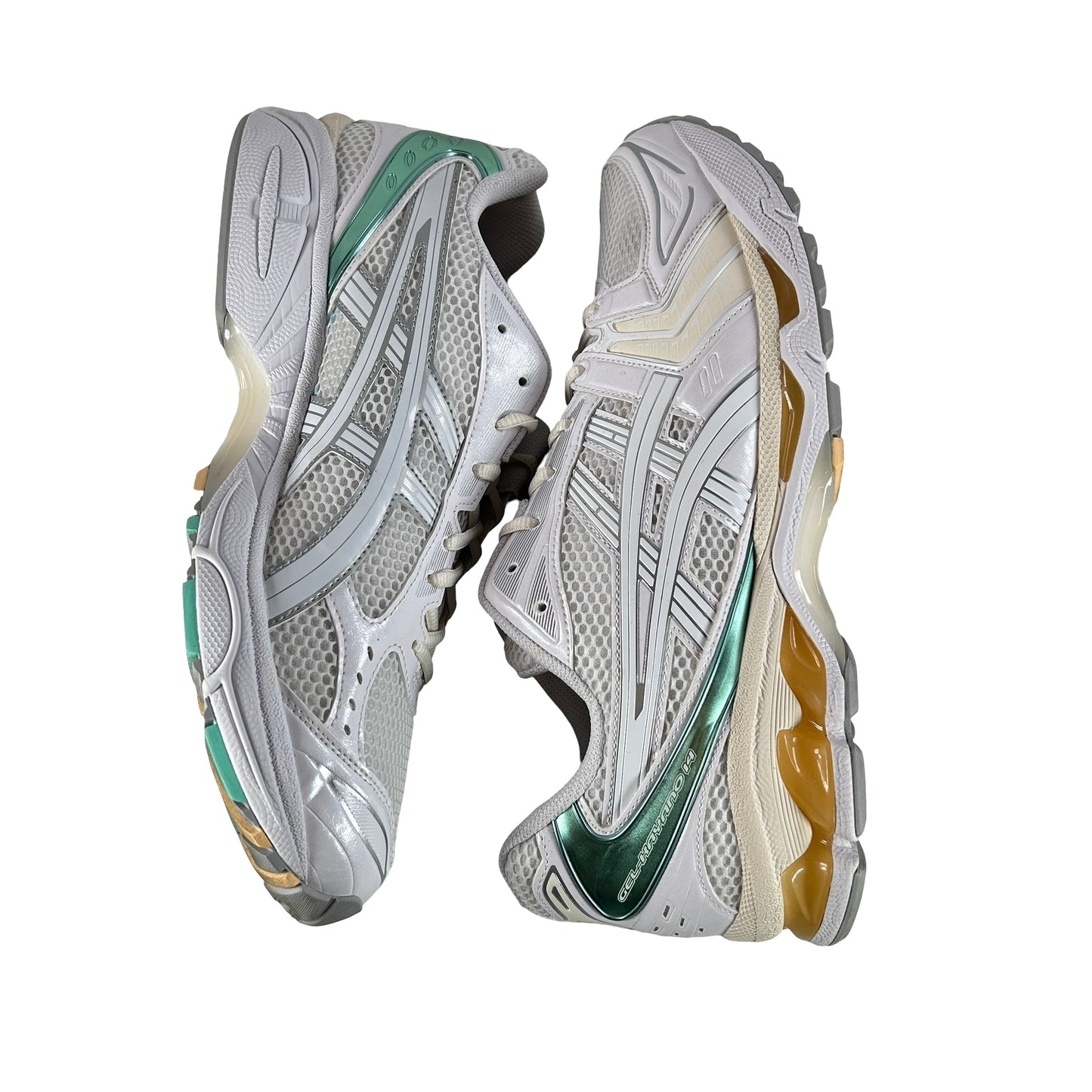 1203A537 107 ASICS Gel-Kayano 14 White Mint Gold [USED] - 12 M (Used)