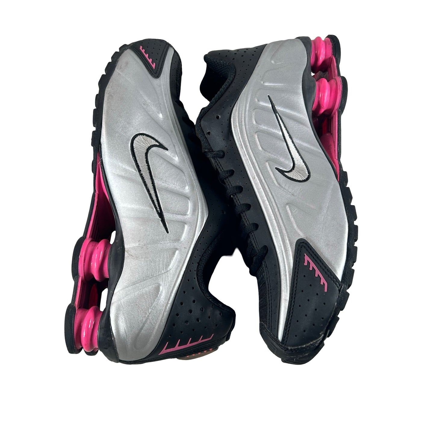 AR3565 012 Nike Shox R4 Black Metallic Silver Pinksicle (Women's) [USED] - 11 W (Used)
