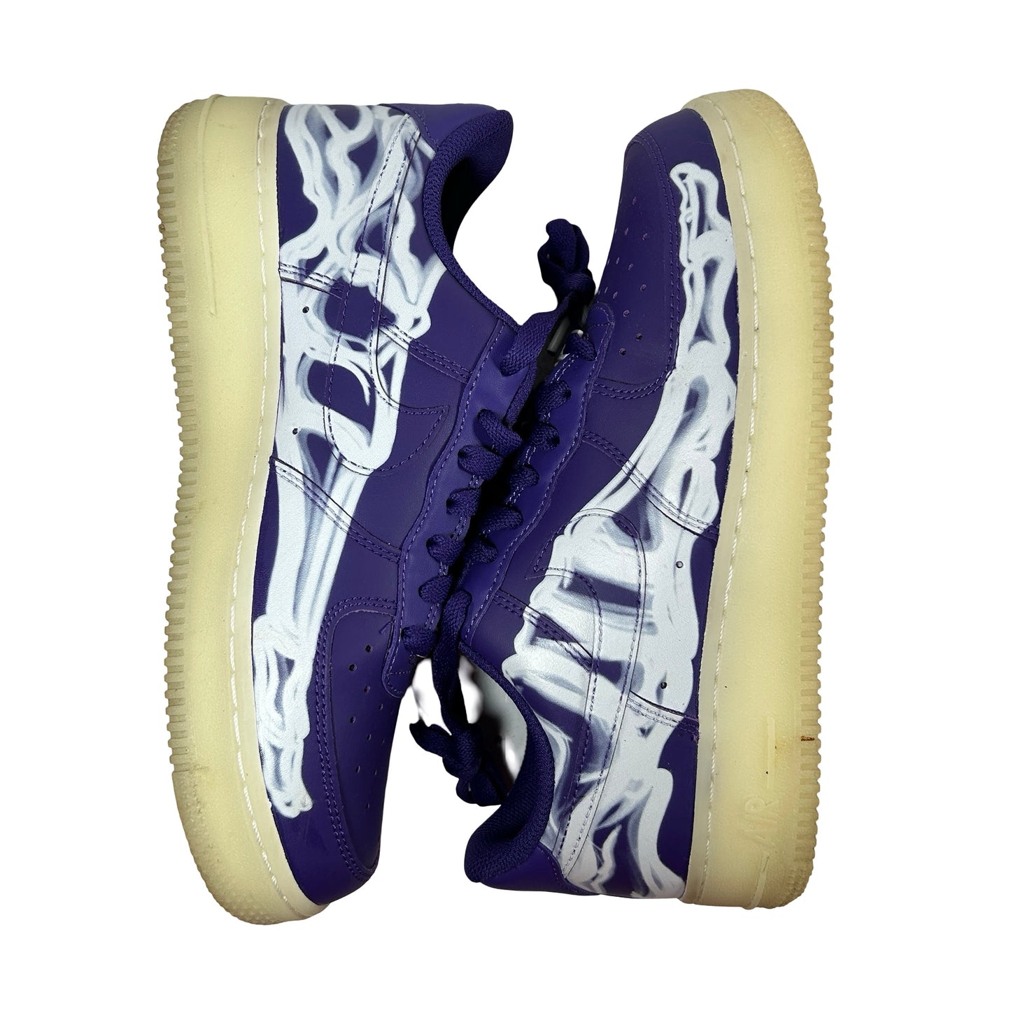 CU8067 500 Nike Air Force 1 Low '07 QS Purple Skeleton Halloween [USED] - 6 M (Used)