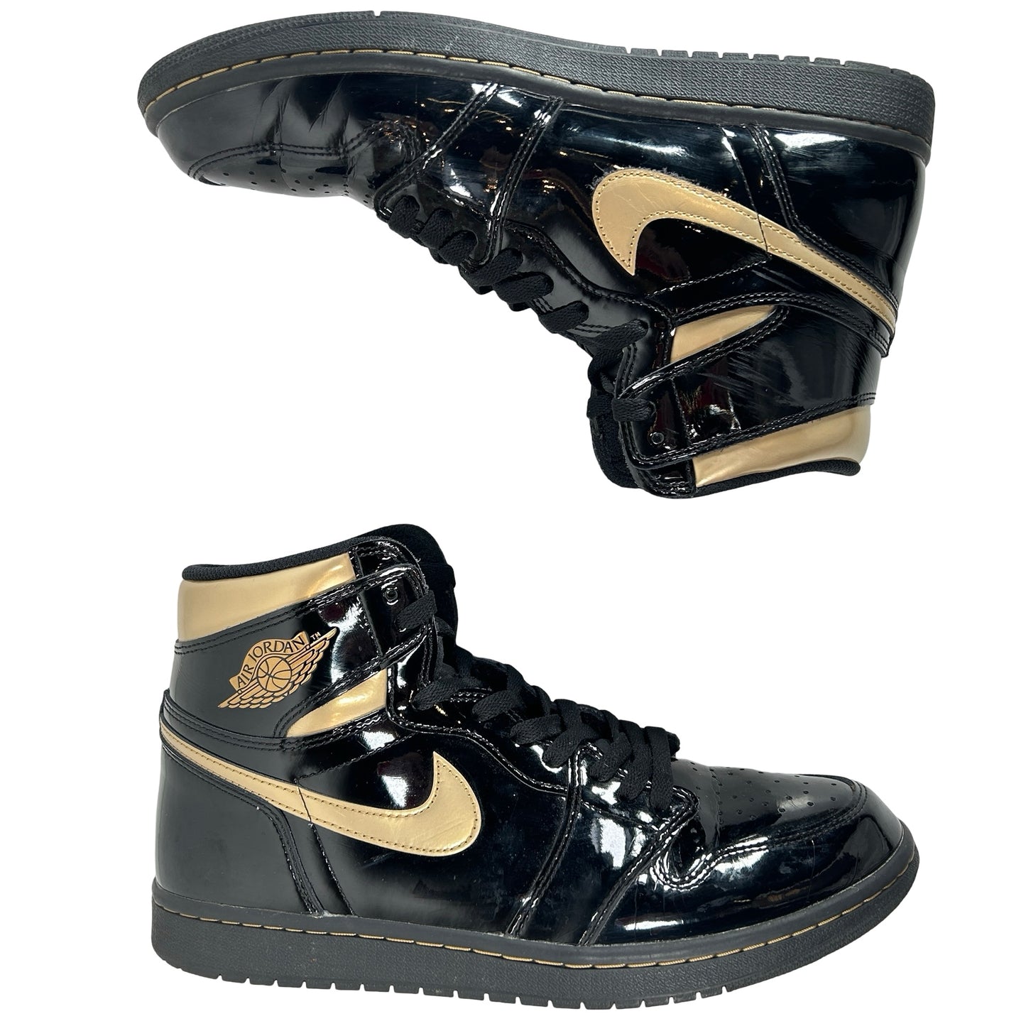 555088 032 Jordan 1 Black/Gold [USED] - 11 M (Used) (No Box)
