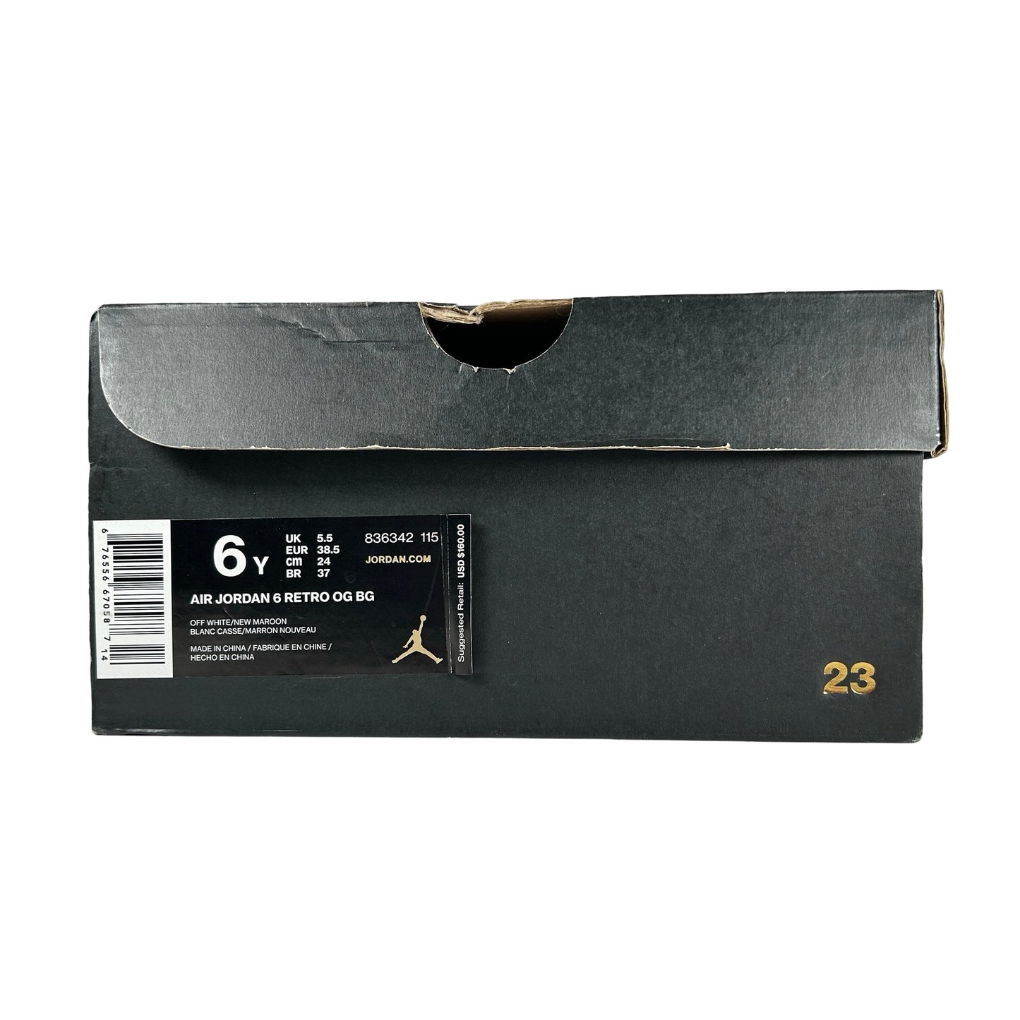 836016 192 Jordan 6 Retro Maroon (2015) (GS) [USED] - 6 Y (Used)