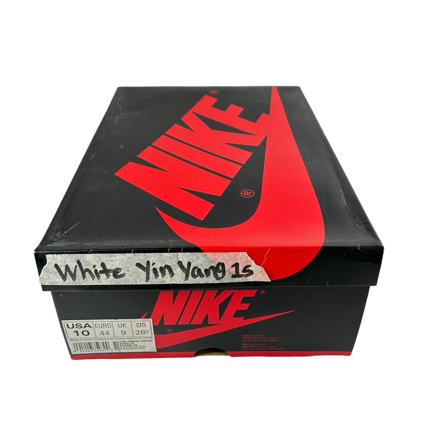 555088 102 Jordan 1 Retro Yin Yang White [USED] - 10 M (Used)