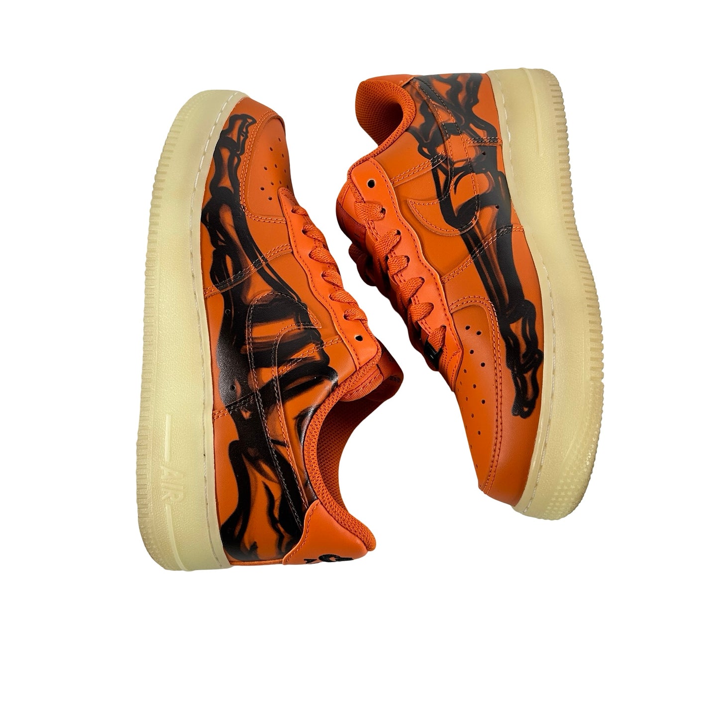 CU8067 800 Nike Air Force 1 Low Orange Skeleton Halloween [USED] - 6.5 M (Used)