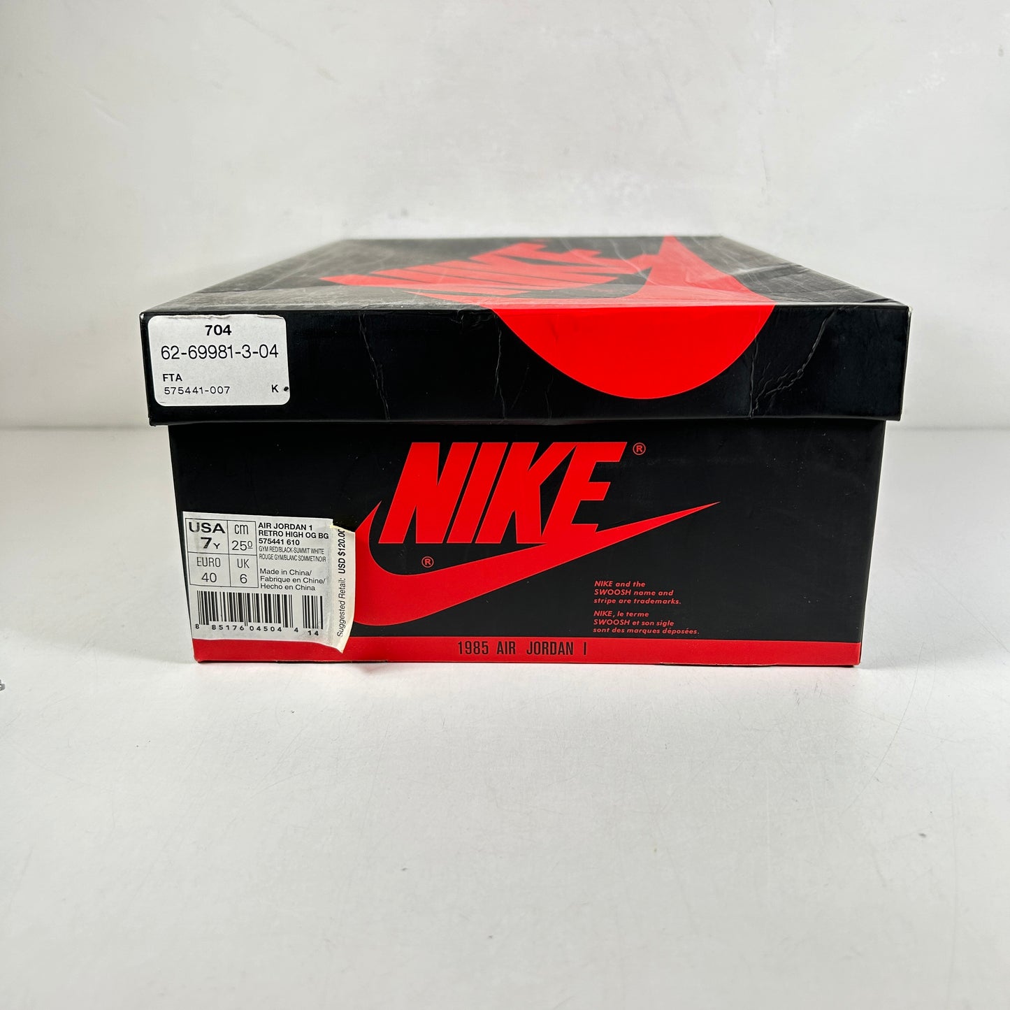 575441 610 Jordan 1 Retro High Bred Toe (GS) [USED] - 7 Y (Used)