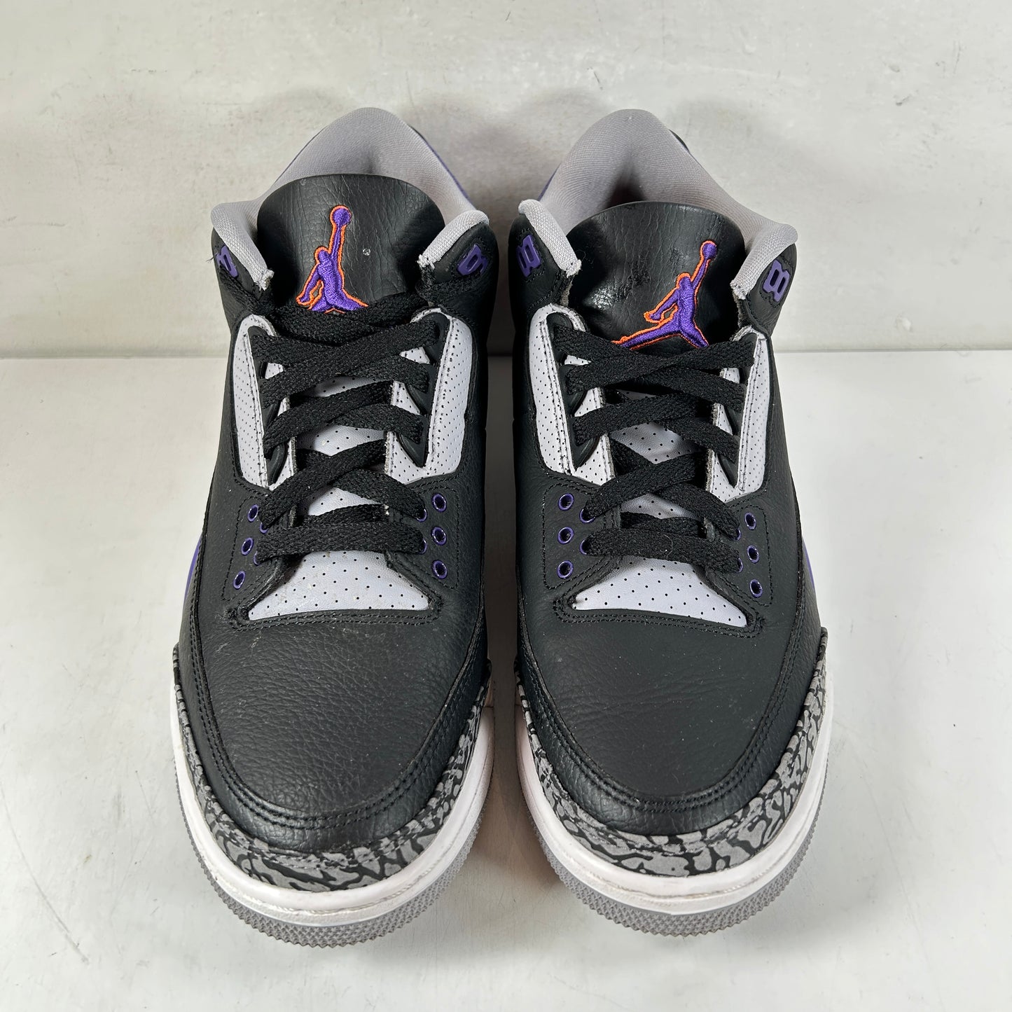 CT8532 050 Jordan 3 Retro Black Court Purple [USED] - 9 M (Used)