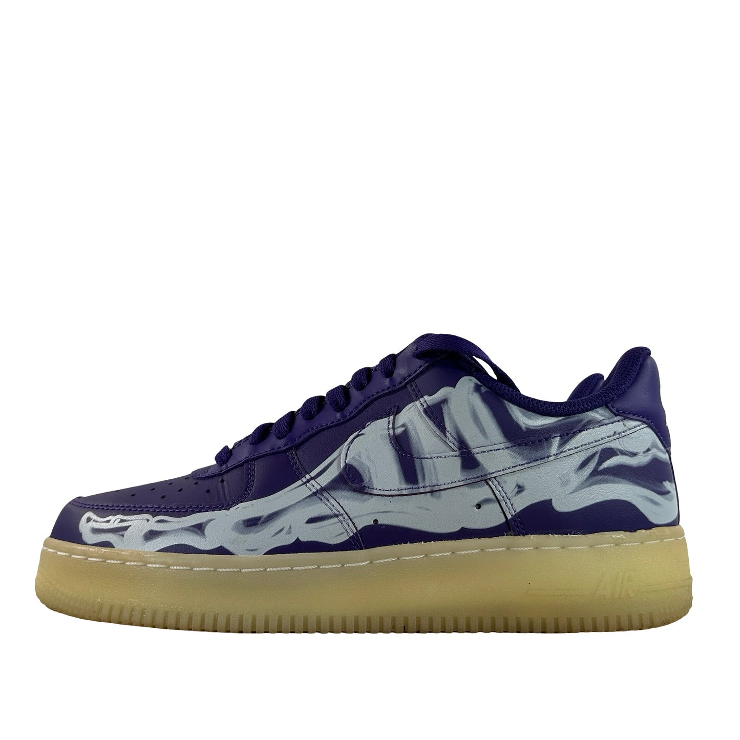 CU8067 500 Nike Air Force 1 Low '07 QS Purple Skeleton Halloween [USED] - 8 M (Used)