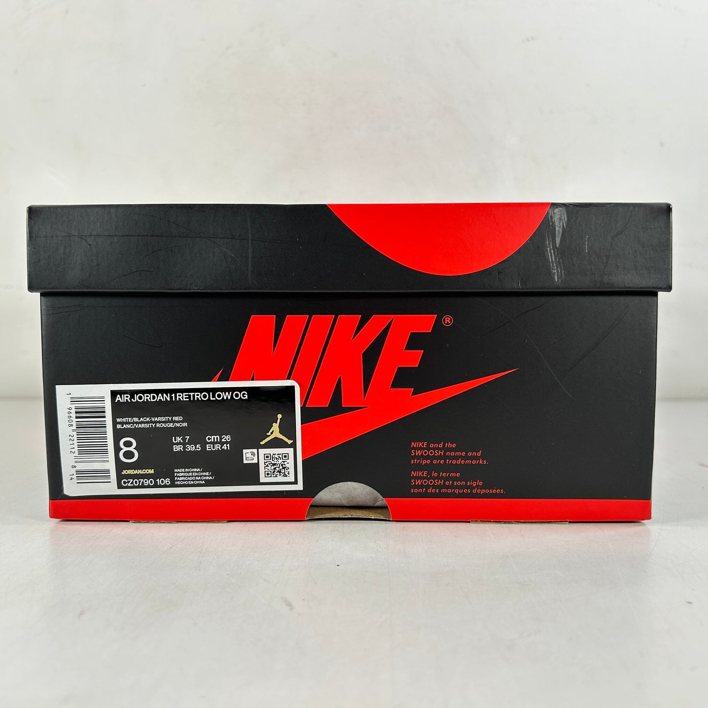 CZ0790 106 Jordan 1 Retro Low OG Punta negra (2023)