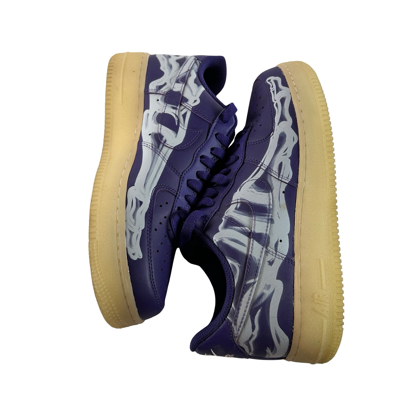 CU8067 500 Nike Air Force 1 Low '07 QS Purple Skeleton Halloween [USED] - 8 M (Used)