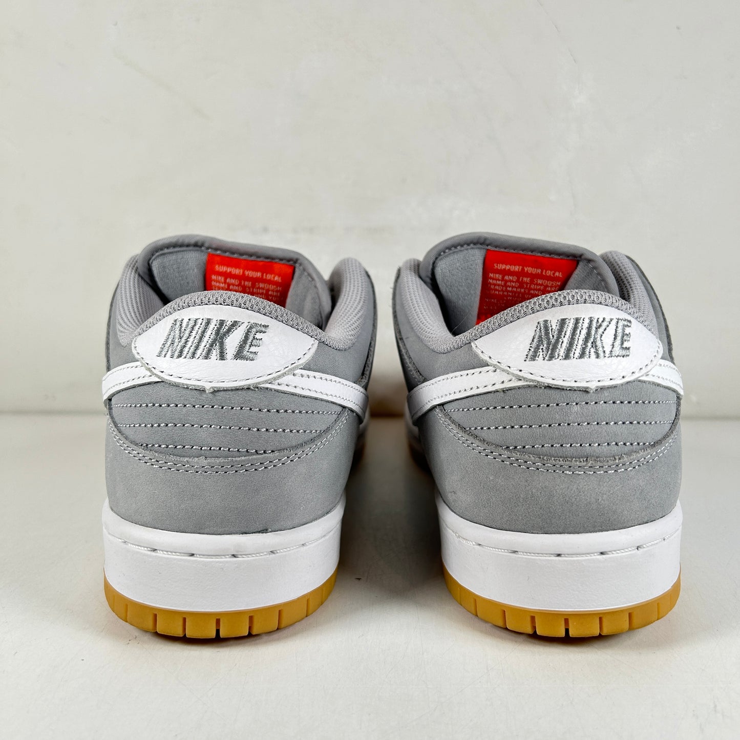DV5464 001 Nike SB Dunk Low Pro ISO Orange Label Wolf Grey Gum [USED] - 9.5 M (Used)