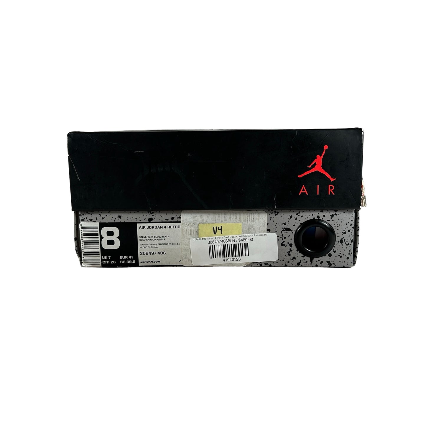 308497 406 Jordan 4 Travis Scott Cactus Jack [USED] - 8 M (Used4)